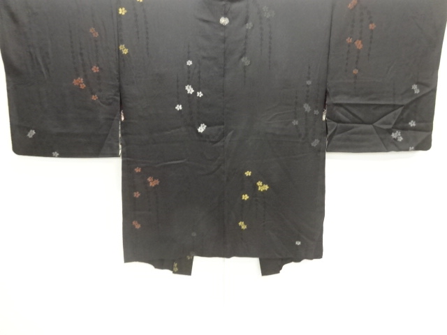 JAPANESE ANTIQUE HAORI / TAISHO ROMAN STYLE / URUSHI / WOVEN SAKURA